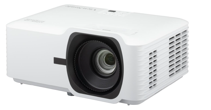 A white projector with a lens

Description automatically generated