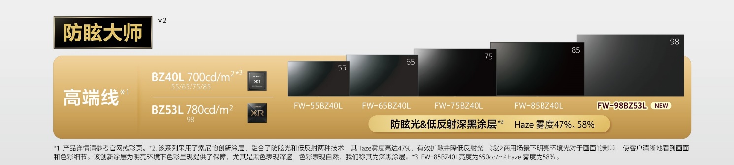 索尼推出具有防眩光&低反射功能的98英寸商用显示器-视听圈