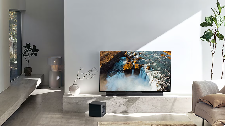 A tv on a table AI-generated content may be incorrect.