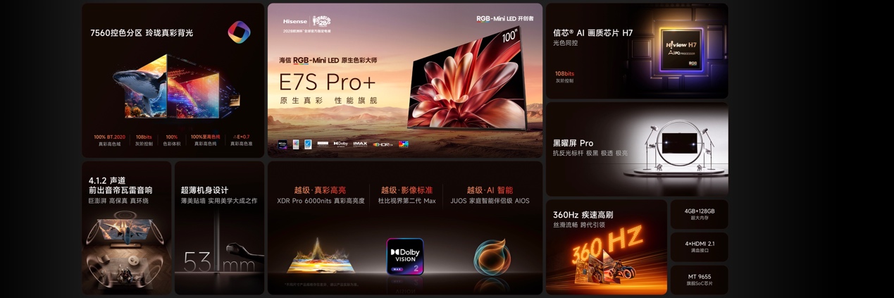 性能旗舰再进阶！海信电视E7S Pro+正式发布，首发杜比视界第二代MAX-视听圈